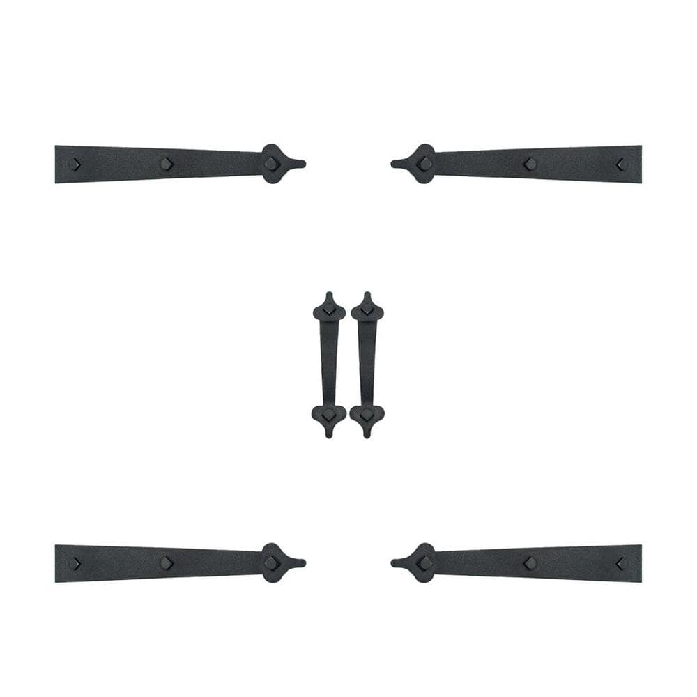 DURA-LIFT Ultra-Life Magnetic Decorative Carriage-Style Garage Door Accent Trim Hardware (4-Hinges, 2-Handles)