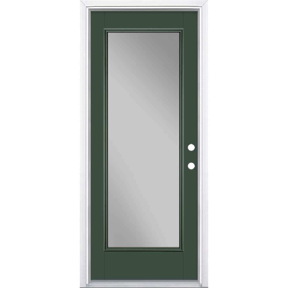 32 in. x 80 in. Full Lite Conifer Left Hand Inswing Painted Smooth Fiberglass Prehung Front Exterior Door w/ Brickmold price history on PriceWatchPro