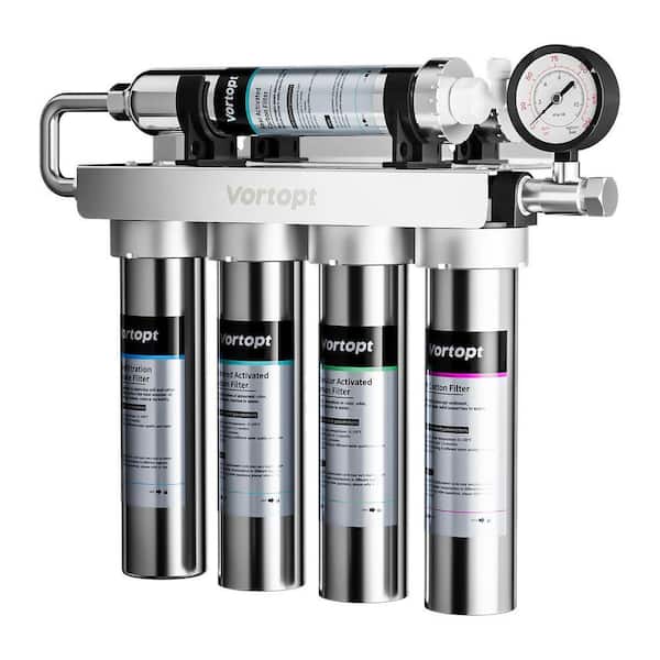 Under Sink Water Filtration System - NSF and CEC Certified, Real-Time Pressure Gauge, 0.01μm Water Filtration