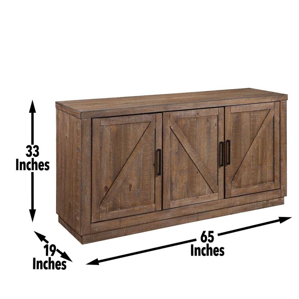 Rustic Brown Pine Wood Barn Door Server