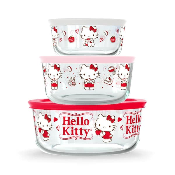 Pyrex 6-piece Glass Food Storage Set: Hello Kitty My Favorite Flavor