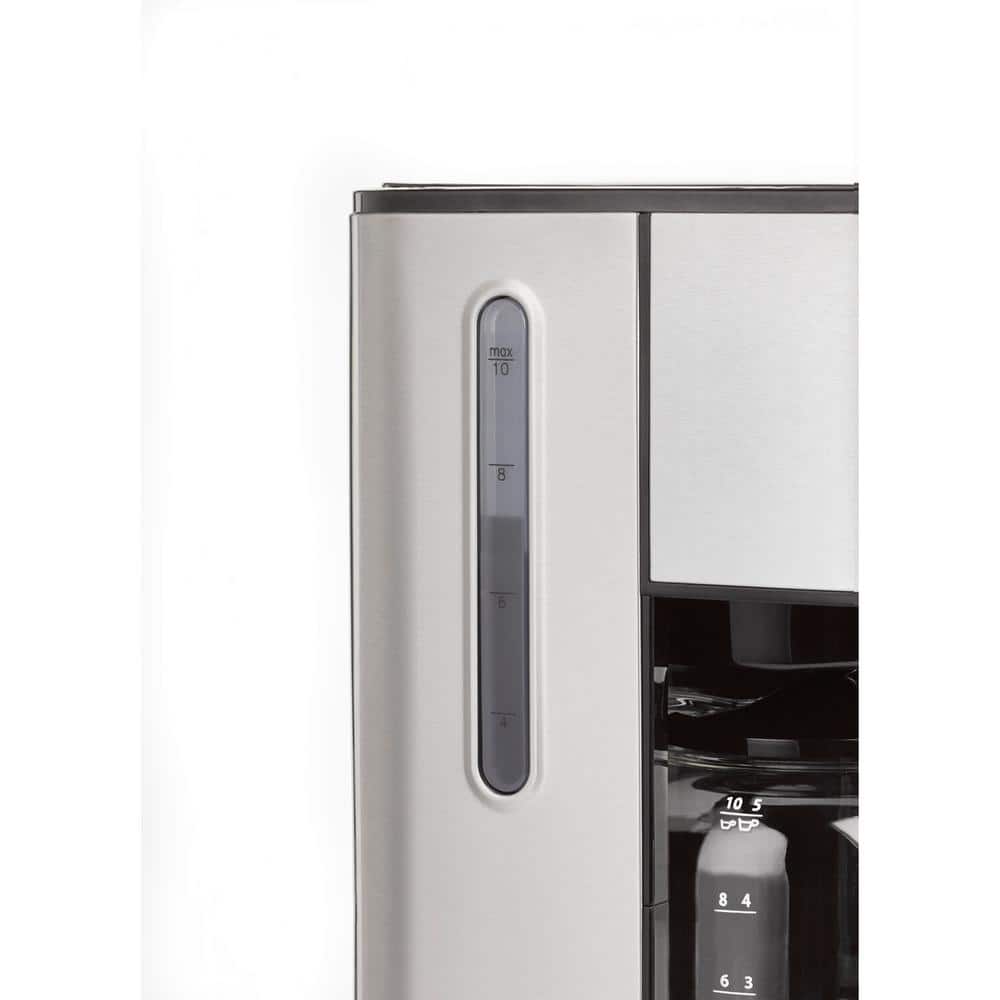 Sleek 10-Cup Black Glass Carafe Drip Coffee Maker with Programmable Timer