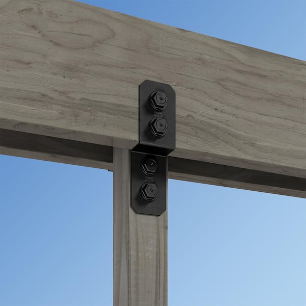 Outdoor Accents Avant Collection 3 in. ZMAX, Black Powder-Coated Deck Joist Tie for 2x Nominal Lumber
