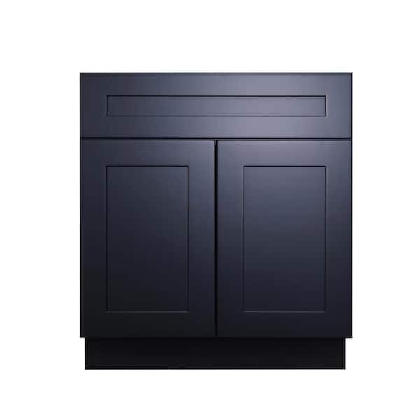 Plywell Shaker Assembled 27 in. x 34.5 in. x 24 in. Base Cabinet with 2-Doors and 1-Drawer in Charcoal Black