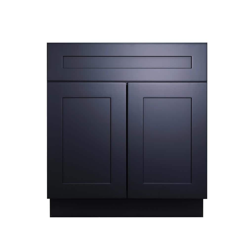 Shaker Assembled 30 in. x 34.5 in. x 24 in. Sink Base Cabinet with 2-Doors in Charcoal Black price history on PriceWatchPro