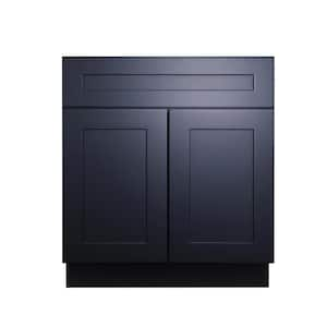 Shaker Assembled 24 in. x 34.5 in. x 24 in. Base Cabinet with 2 Doors and 1 Drawer in Charcoal Black