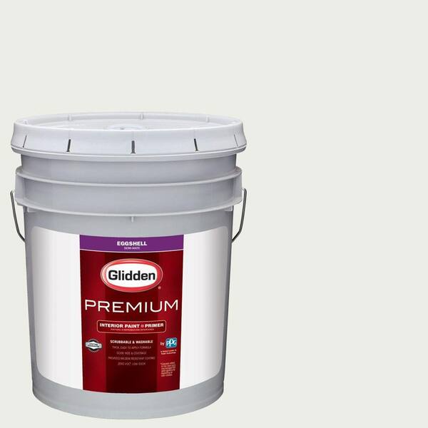 Glidden Premium 5 gal. #HDGG48U Granny Smith White Eggshell Interior Paint with Primer