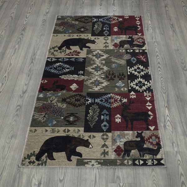 Non Shedding Washable Wrinkle-free Flatweave Southwestern 3x6 Living Room Runner Rug, 2 ft. 7 in. x 6 ft., Multicolor