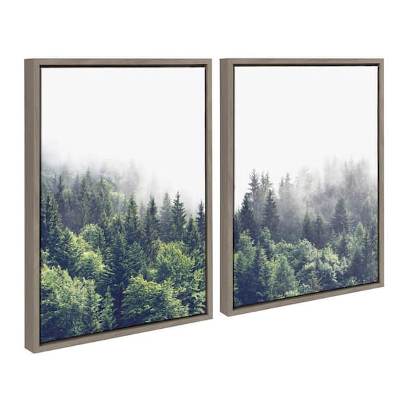 Sylvie Lush Green Forest on a Foggy Day by the Creative Bunch Studio 2-Piece Framed Art Print 18 in. x 24 in.