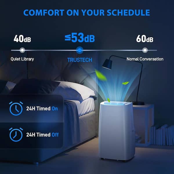 Unbranded - 14,000 BTU Portable Air Conditioners for Room Up to 700 Sq. Ft. w/ Dehumidifier,Fan,Remote and Heater in White,24H Timer