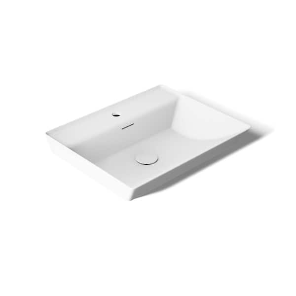 Brazn 23 in. x 19 in. Vessel Bathroom Sink in White Vitreous China