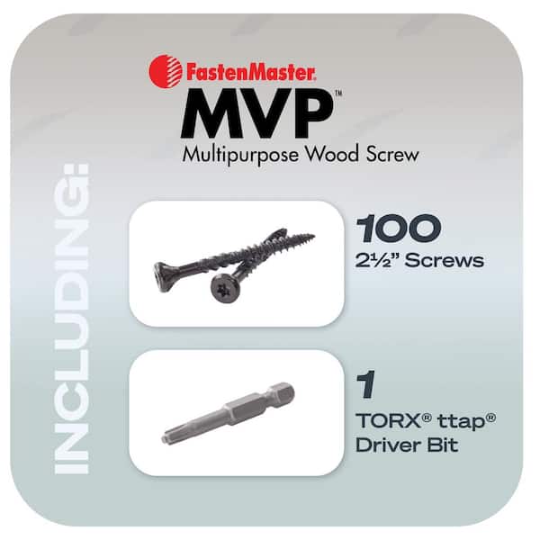 FastenMaster #10 x 2-1/2 in. Torx TTAP Drive Suresink Flat Head