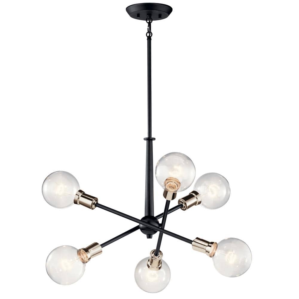 Black Sputnik 20" Modern Ceiling Chandelier