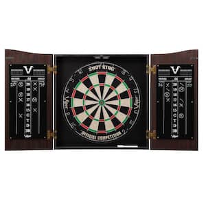 Vault Shot King Sisal 17.75 in. Dartboard with Cabinet and Accessories