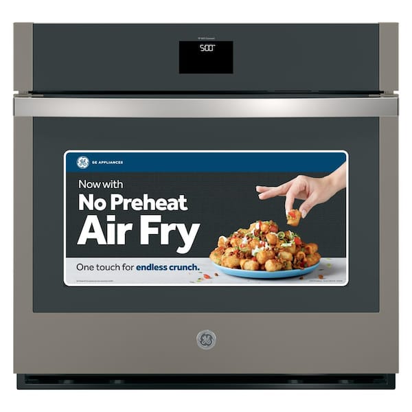 GE 30 in. Single Smart Convection Wall Oven with No-Preheat Air Fry in Slate