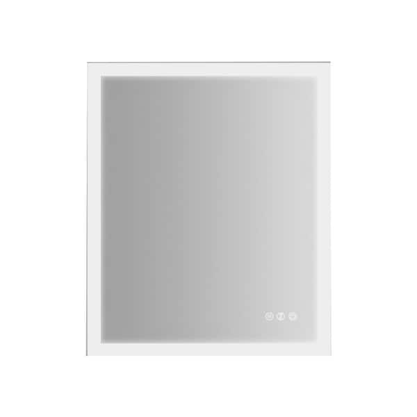 Unbranded 30 in. W x 36 in. H Rectangular Frameless Anti-Fog LED Light Wall-Mounted Bathroom Vanity Mirror