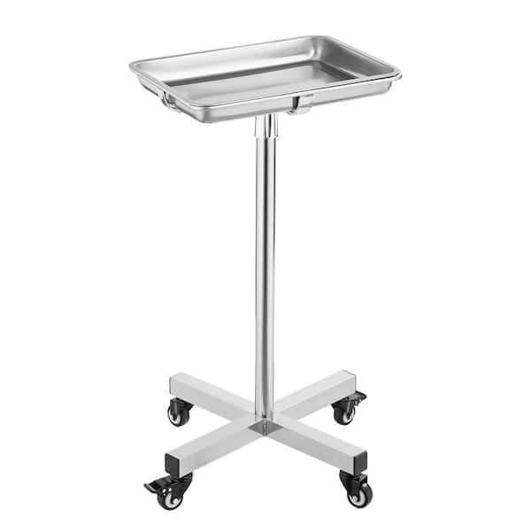 White Mayo Stand, Stainless Steel Mayo Tray, Adjustable Height