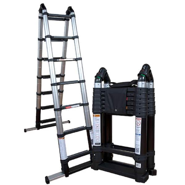 11 ft. Height 14 ft. Reach Aluminum Fully Compactable Multi-Position Ladder  375 lbs. Load Capacity Type IAA Duty Rating