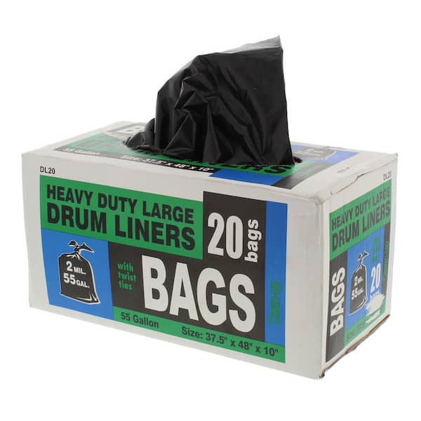 Jadcore 55 gal. Heavy-Duty Drum Liner Trash Bags, 20 Ct.