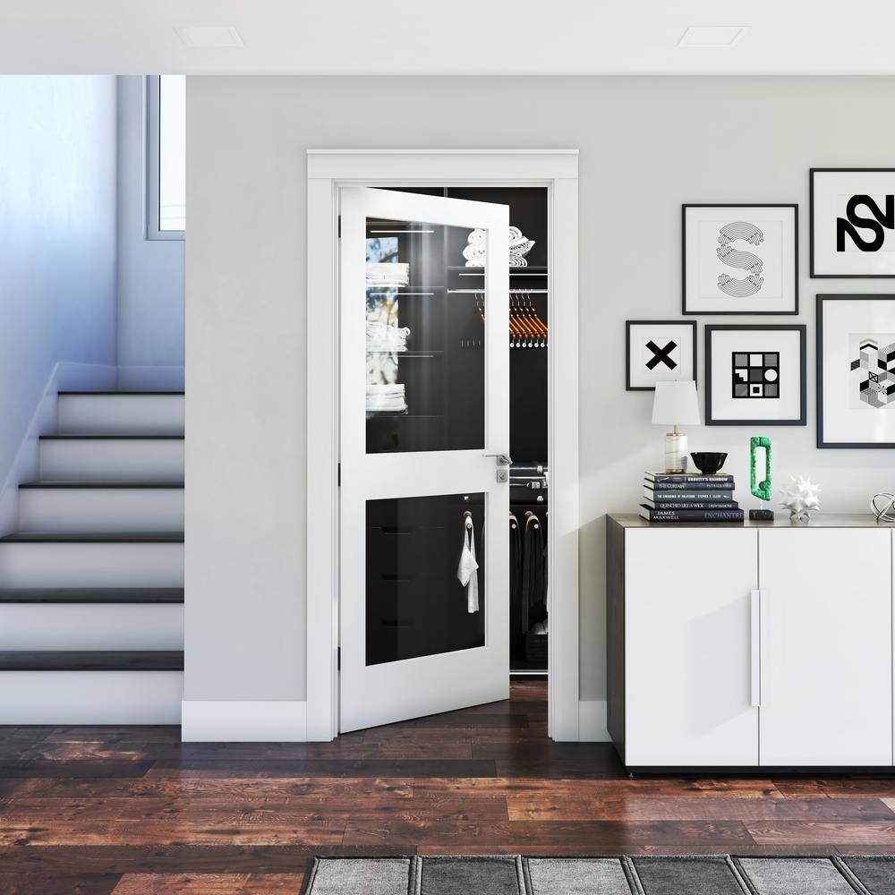 32" x 80" White Primed Pine 2-Lite Interior Door Slab