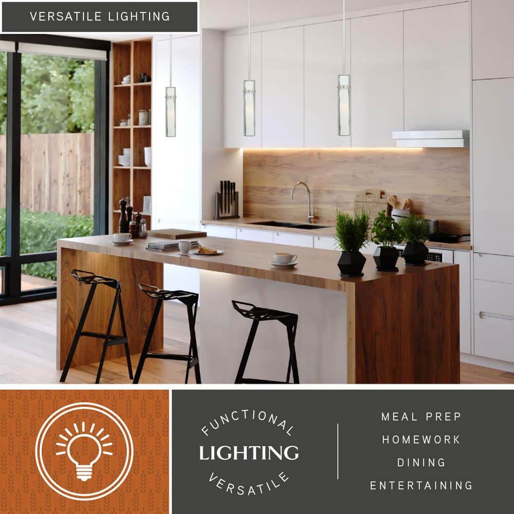 Satin Nickel Mini Pendant with Frosted Glass Shade