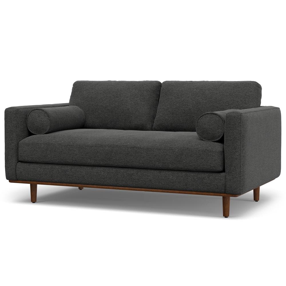 Morrison Charcoal Grey Fabric Mid-Century Modern Sofa with Removable Cushions