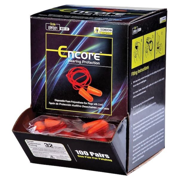 Cordova Encore Ear Plugs Corded Disposable (100 per Box)