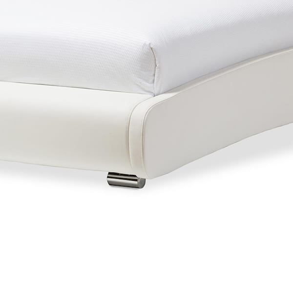 Baxton Studio Guerin Modern White Faux Leather Upholstered Queen