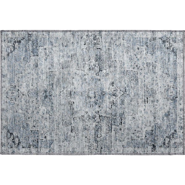 Mayfield Premium Machine Washable Abstract AMF1832 Sky 2 ft. x 3 ft. Area Rug