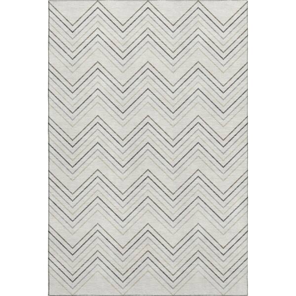 Mayfield Premium Machine Washable Abstract AMF2391 Ivory 10 ft. x 14 ft. Area Rug