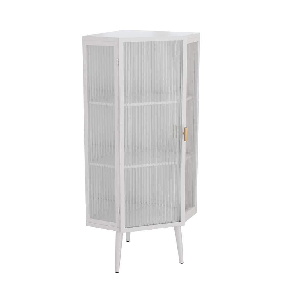 22.25 in. W x 15.75 in. D x 43.3 in. H in White Unassembled Metal Floor Con
