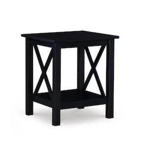 Ramsey Rectangular Black End Table with Shelf