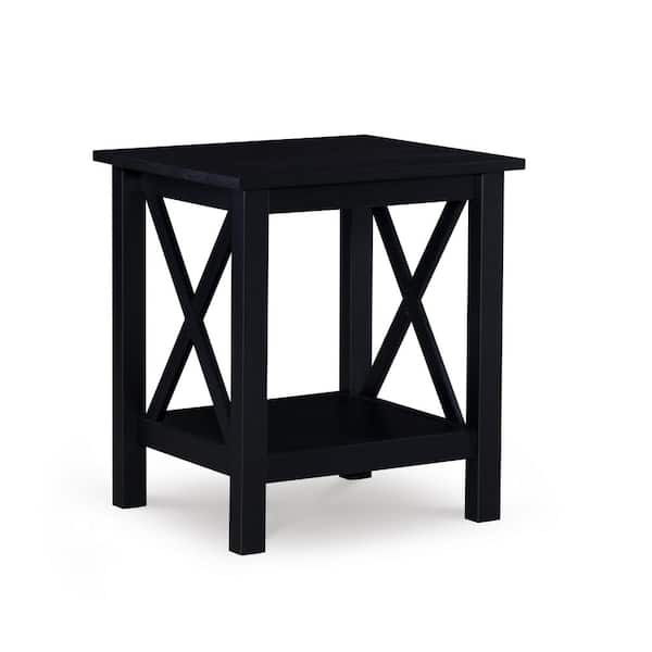 Linon Home Decor Ramsey Rectangular Black End Table with Shelf