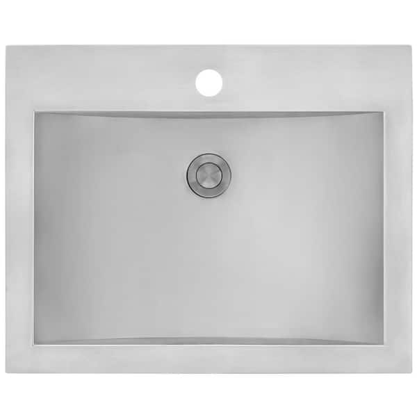 Ruvati 21 x 17 inch Drop-in Topmount Bathroom Sink Brushed Stainless Steel