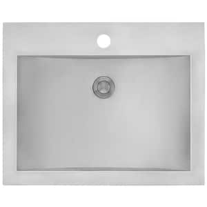 21 x 17 inch Drop-in Topmount Bathroom Sink Brushed Stainless Steel