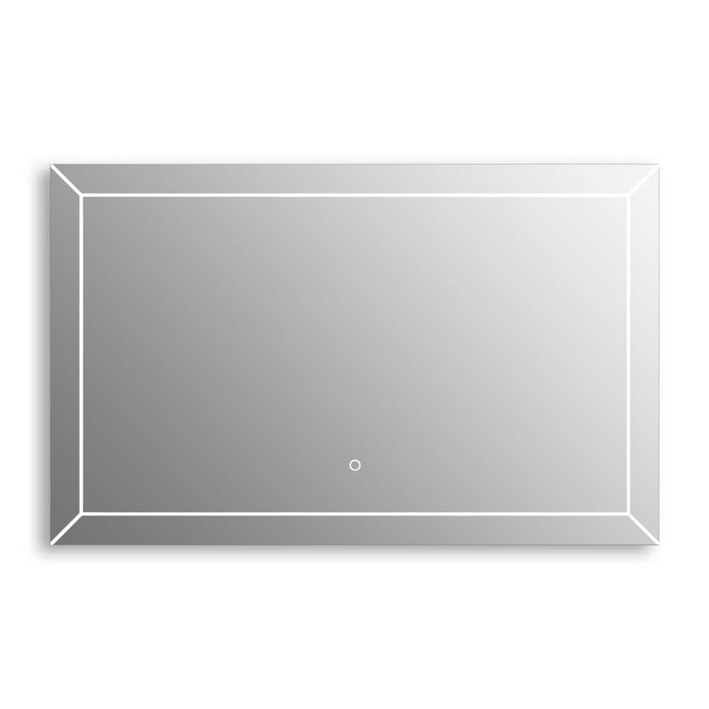 Sinber 48 in. W x 30 in. H Rectangular Frameless AntiFog WallMounted LED Light Bathroom Vanity