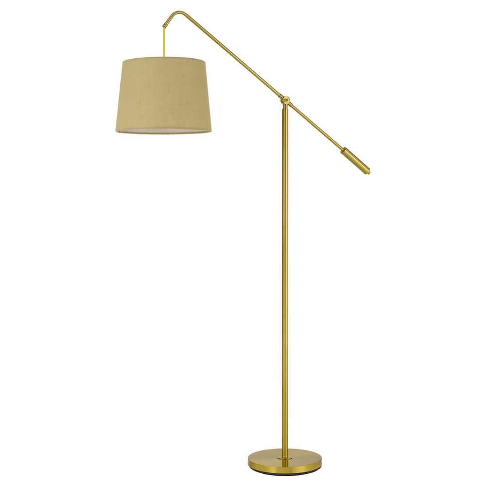 HomeRoots Jasmine 68 in Brass 1 Light Dimmable Standard Floor Lamp for