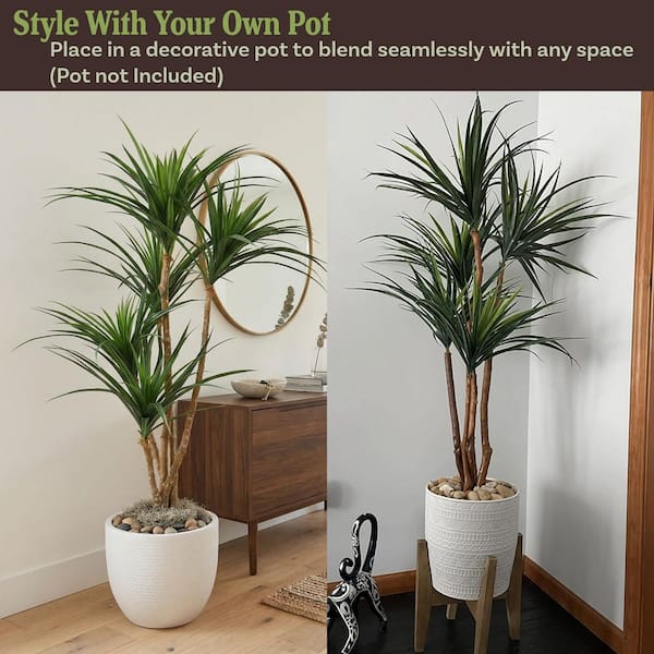 Pure Garden 51 in. Green Artificial Yucca Trees (Set of 2) 50
