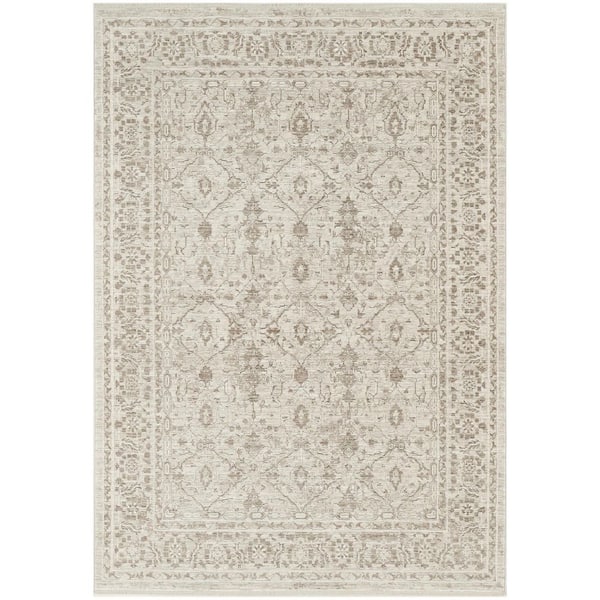 Outlines Ivory Grey 5 ft. x 7 ft. All-over design Traditional Area Rug