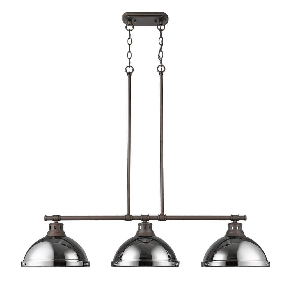 Duncan 300-Watt 3-Light Rubbed Bronze Pendant Light with Steel Shade price history on PriceWatchPro