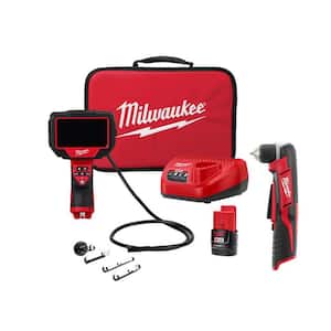 M12 12-Volt Lithium-Ion Cordless M-SPECTOR 360-Degree 4 ft. Inspection Camera Kit with M12 3/8in. Right Angle Drill