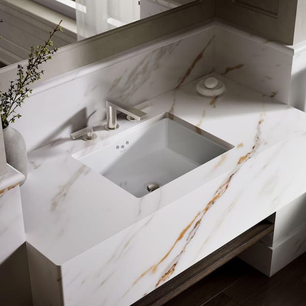 KOHLER Kathryn Vitreous China Undermount Bathroom Sink in White with Overflow Drain