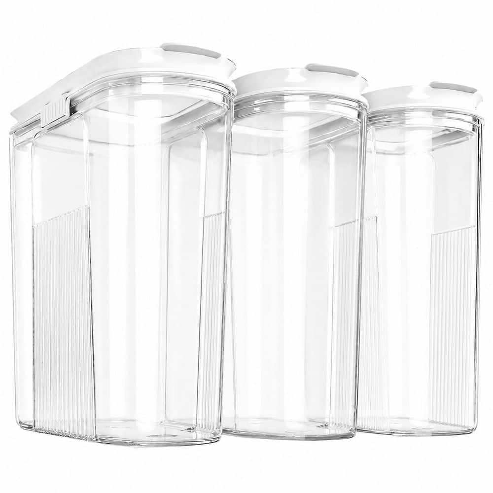 Clear Airtight PET Cereal Storage Containers Set, 3-Piece, 4L, BPA-Free with Lids for Pantry Organizing price history on PriceWatchPro