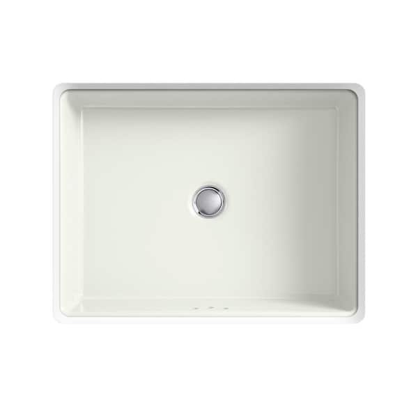 Cursiva 20 in. Rectangular Vitreous China Undermount Bathroom Sink in Dune (Beige)