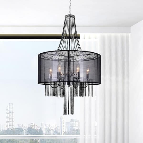 Amelia 6 Light Drum Shade Chandelier With Chrome Finish