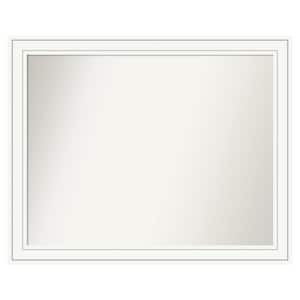 Craftsman White 41 in. x 33 in. Custom Non-Beveled Satin Wood Framed Bathroom Vanity Wall Mirror