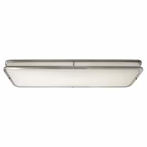40 in. Linear 1-Light Brushed Nickel Dimmable LED Flush Mount