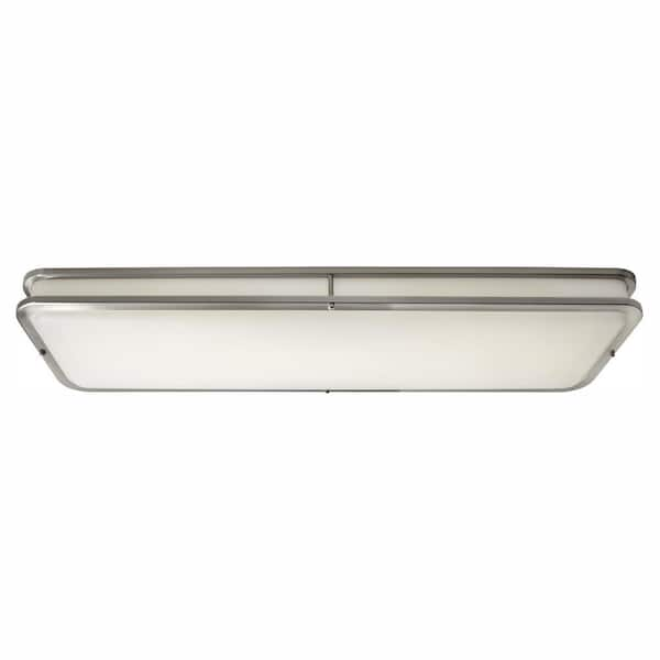 Hampton Bay 40 In. Linear 1-Light Brushed Nickel Dimmable LED Flush ...