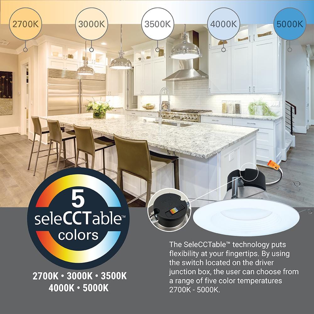 Halo White Aluminum 5-6 Inch LED Retrofit Recessed Light