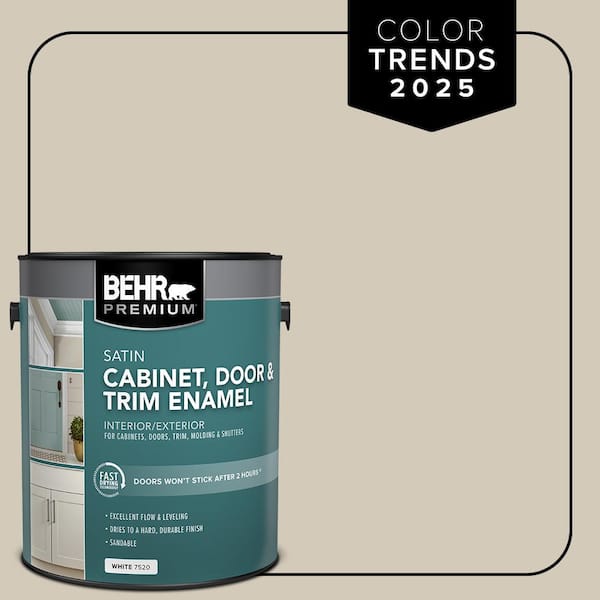 1 gal. Designer Collection #DC-010 Even Better Beige Satin Enamel Interior Cabinet, Door & Trim Paint